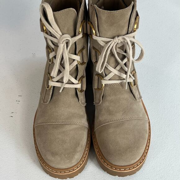 Sorel Joan Boots Women's Size 10 Tan Leather Suede Combat Waterproof Now Lace - Picture 12 of 14